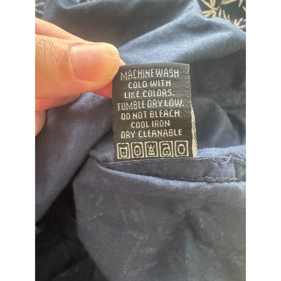 Smash Mens Shirt Small Button Up Blue Bamboo Print Long Sleeve Flip Cuffs RP $75 - Picture 7 of 9